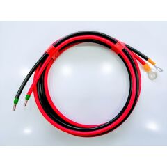 6 mm cable with connectors between battery and charge control or inverter - 1.5m black- 1.5m red Connector