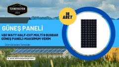 Güneş Enerjisi  Hibrit Paket 7.2 KVA İnverter 450 watt  Güneş Paneli 200 Amper Jel Akü İ-2000W 48V Rüzgar Türbini + Hibrit Şarj Kontrol