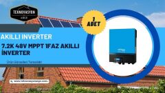 Güneş Enerjisi  Hibrit Paket 7.2 KVA İnverter 450 watt  Güneş Paneli 200 Amper Jel Akü İ-2000W 48V Rüzgar Türbini + Hibrit Şarj Kontrol