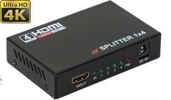 4 Port 4K UltraHD 2160p Metal Endüstriyel HDMI Splitter Çoklayıcı