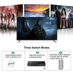 Gplus 4K422A HDMI 2.0 4K HDR10 HDCP 1.4 ARC Combo Switch Splitter