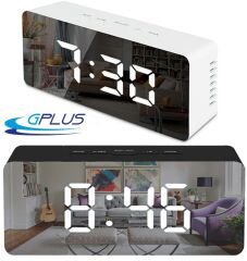 Gplus W561 Çift Alarmlı Dijital LED Termometreli Aynalı Alarmlı Masa Saati