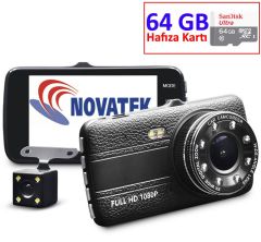 Novatek NT88D+64GB Full HD 1080P 8 LED Aydınlatmalı Araç Kamerası