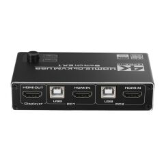 Gplus 4KVM221 4K HDMI 2.0 USB HDCP 2.2 EDID HDR 2 Port KVM Switch