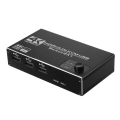 Gplus 4KVM221 4K HDMI 2.0 USB HDCP 2.2 EDID HDR 2 Port KVM Switch