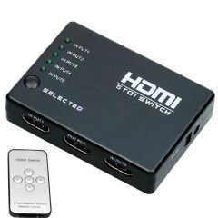 5 Port Kumandalı Full HD 1080p 3D HDMI Switch Çoklayıcı SY-501