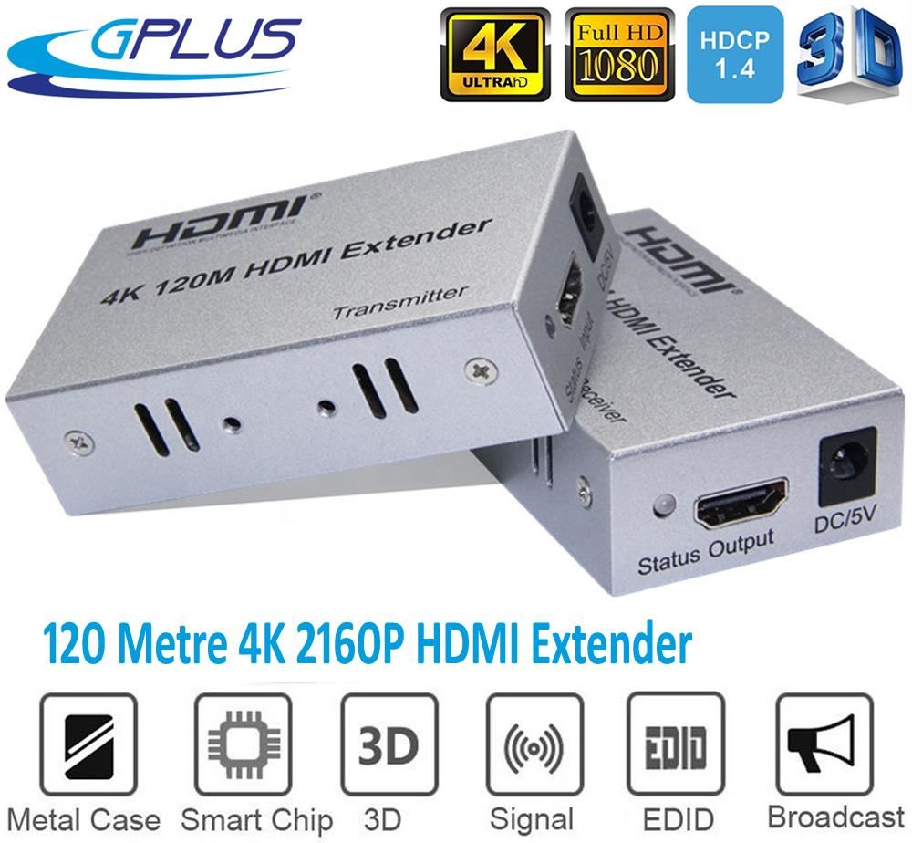 Gplus 4K120EX 120 Metre 4K HDMI Extender Cat5e Cat6 Alıcı Verici