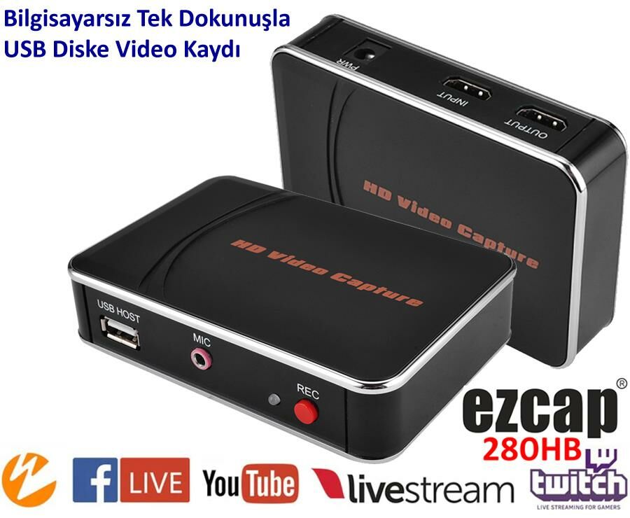 ezcap280HB HDMI Video Capture Recorder Full HD 1080P Bilgisayarsız Oyun Kaydedici