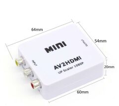 AV to HDMI Çevirici Full HD 1080p 720P TV Projeksiyon Mini Switch