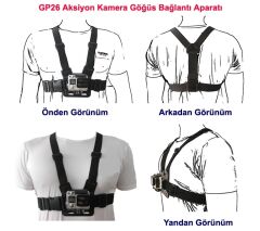 Eken H9R Sjcam Aksiyon Kamera Göğüs Kemeri Chest Body Strap GP26