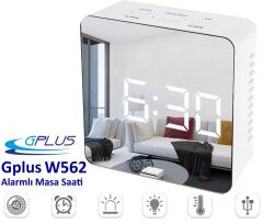 Gplus W562 Dijital LED Termometreli Aynalı Alarmlı Masa Saati