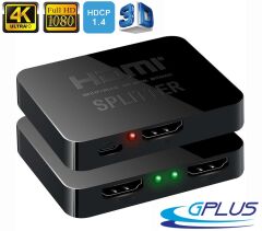 Gplus 4KHD102M HDMI 2 Port 4K Ultra HD 2160p HDCP Mini Splitter