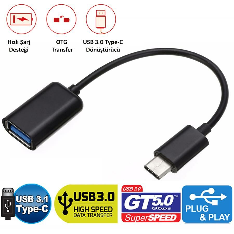 Gplus TC315 Macbook Telefon Tablet Uyumlu USB 3.0 to Type-C OTG