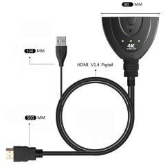 Gplus 3 Port 4K304U HDMI 4K USB Pigtail Kablolu 3x1 HDMI Switch