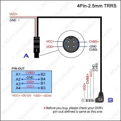 Gplus AV4P10 Novatek NT924GW NT922G NT921GW NT910 4 Pin 10 Metre Arka Kamera Görüntü Kablosu