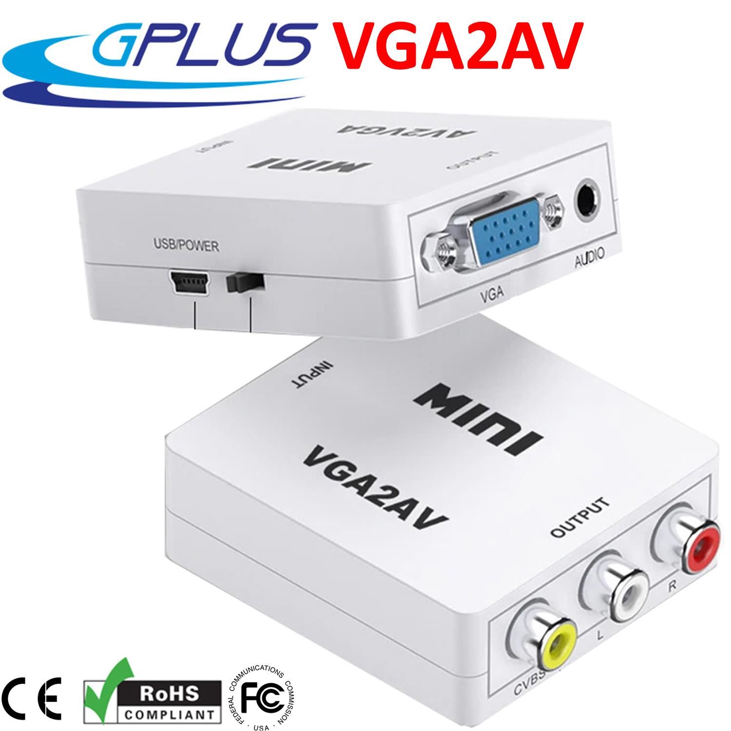 Gplus VGA2AV VGA RCA AV Dönüştürücü Çevirici Mini Audio Switch
