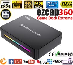 Ezcap360 Game Dock Extreme HDR VRR 4K 60 Hz HDMI Video Capture Kayıt Cihazı Full HD 240 Kayıt Cihazı