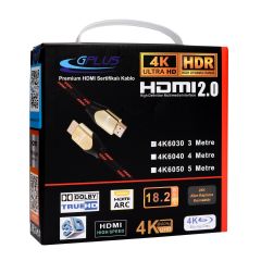 Gplus 4K 60Hz Ultra HD 18 Gbps HDR ARC HDMI 2.0 26 AWG Örgü Kablo