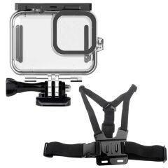 Gopro Hero 8 Housing Kafa Bandı ve Göğüs Kemeri 5 Parça Set GO208