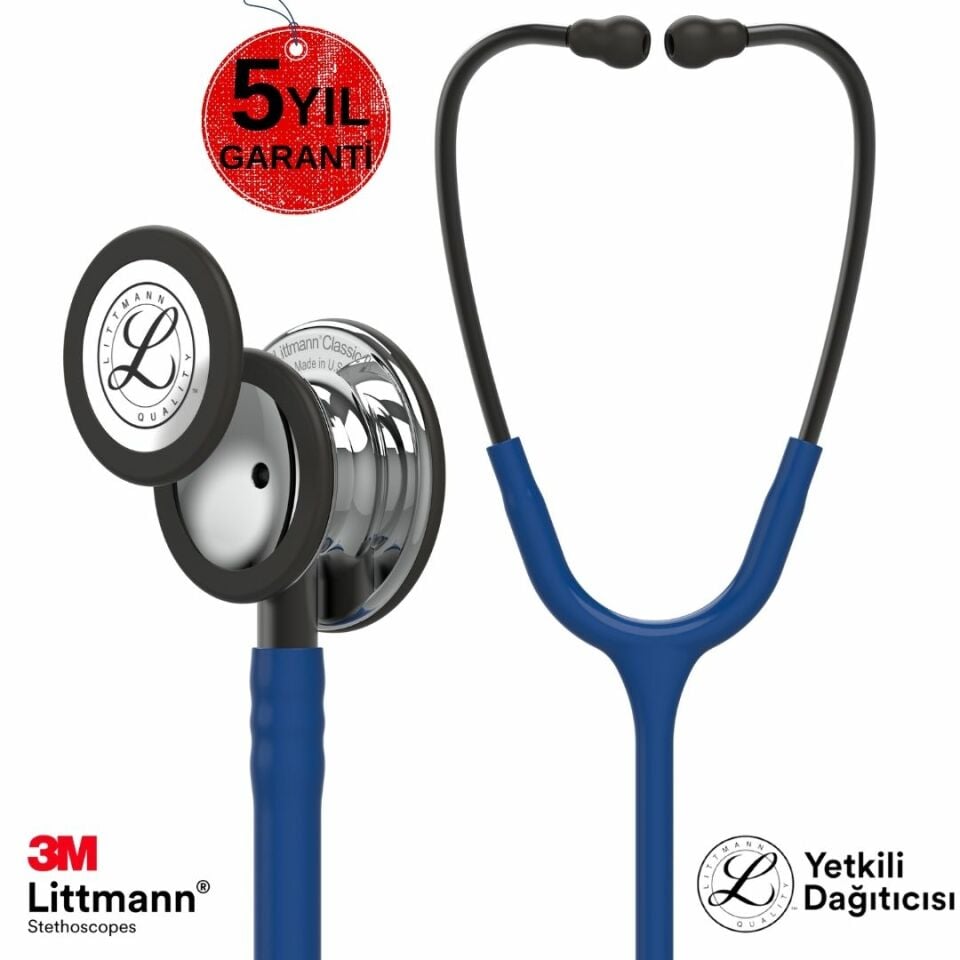 5863 Lacivert & Aynalı Çan Stetoskop 3M Littmann Klasik 3