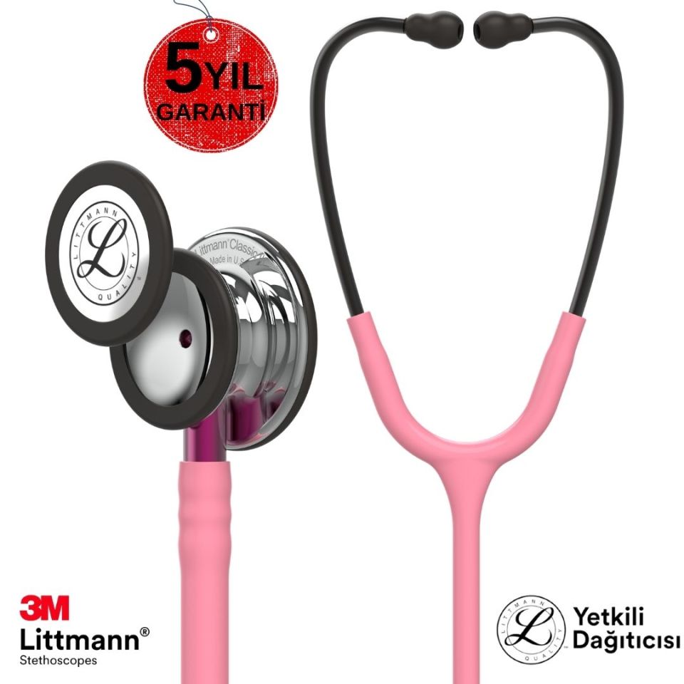 5962 3M Littmann Klasik 3 Steteskop İnci Pembesi & Aynalı Çan Stetoskop