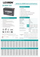 Lexron 9AH 12V AGM Akü