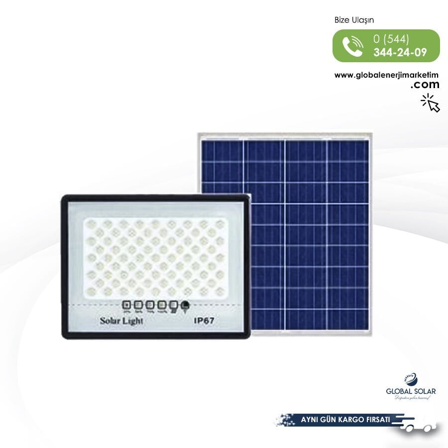 Lexron 200W Güneş Panelli Solar Led Projektör