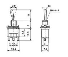 Toggle Switch ON-OFF Ø6mm MTS-102