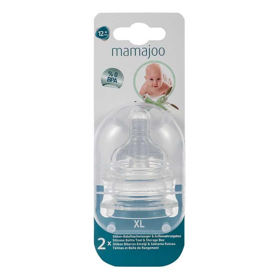 Mamajoo %0 BPA Silikon Biberon Emziği İkili XL No:4 Yoğun Akış