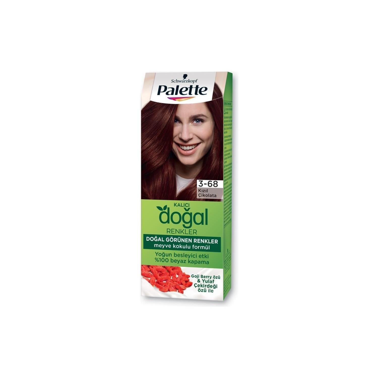 Palette Kalıcı Doğal Renkler Saç Boyası 3-68 Kızıl Çikolata 50 ml