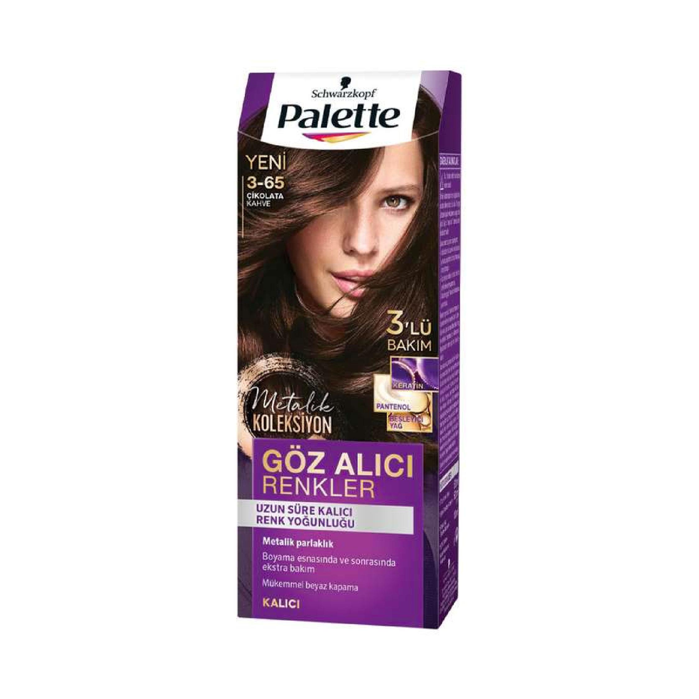 Palette Göz Alıcı Renkler Saç Boyası 3-65 Çikolata Kahve 50 ml