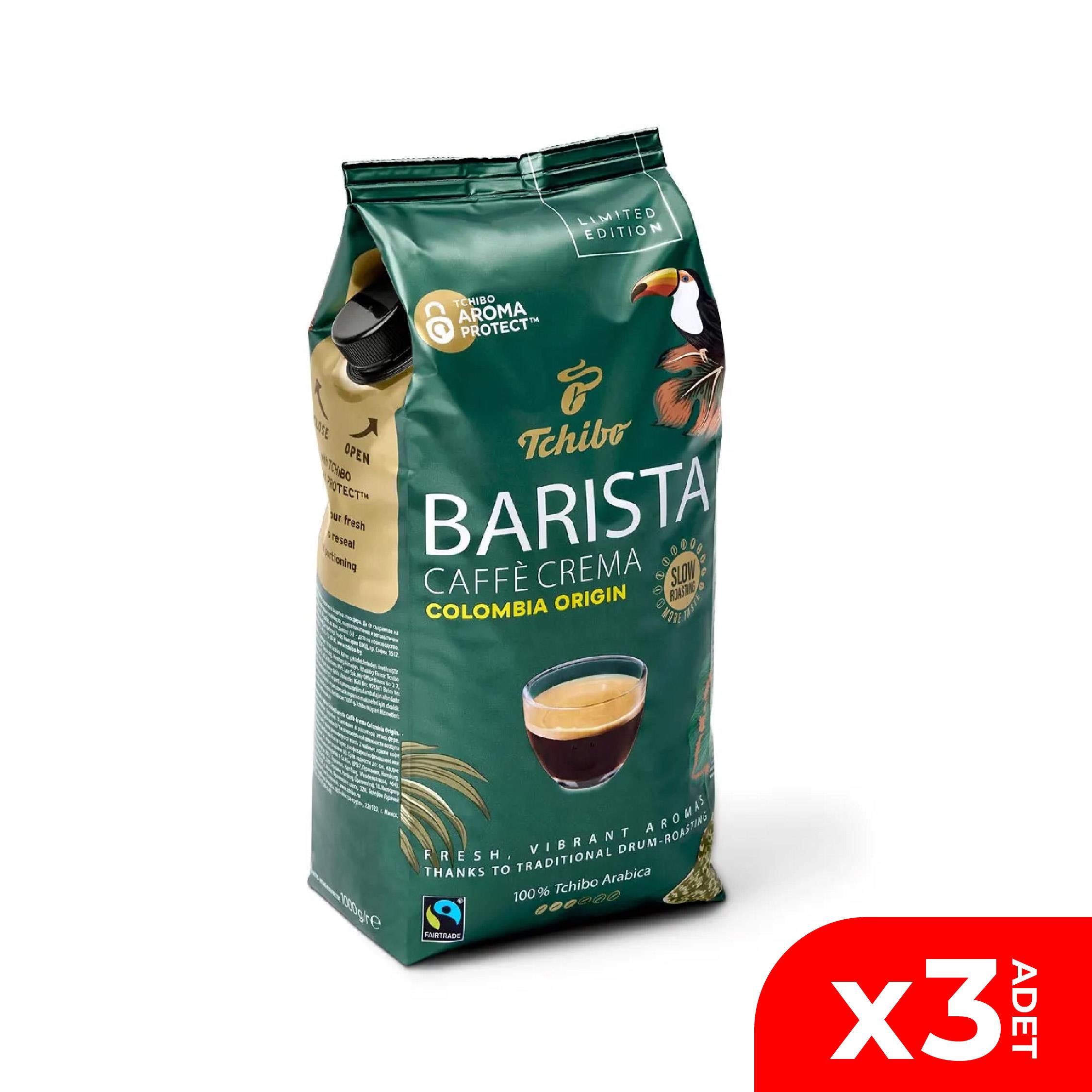 Tchibo Barista Caffe Crema Colombia Çekirdek Kahve 1000 Gr. 3 adet