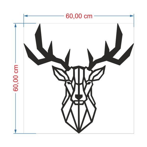 MDF Tablo Dekoratif Geyik Kafası MDF-7 60x60 cm - 3mm