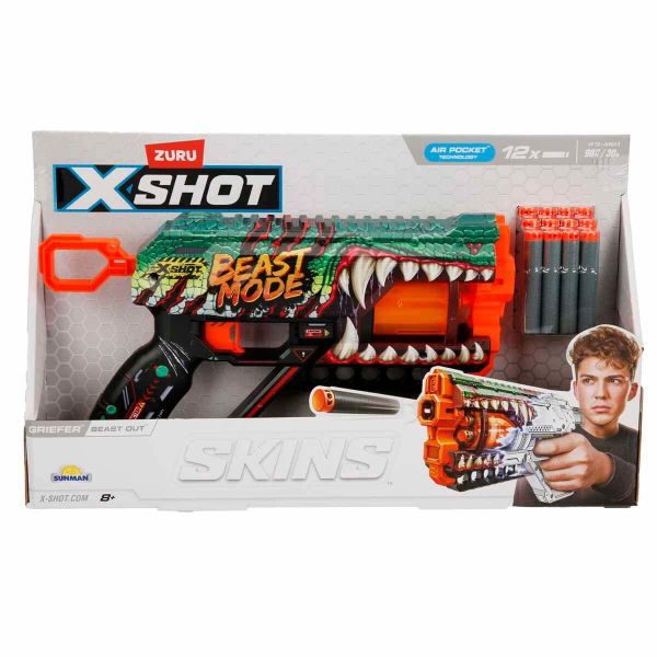 X-Shot Skins Griefer 12 Mermili Sünger Atan Silah 32 cm Beast Out Zr-36561B