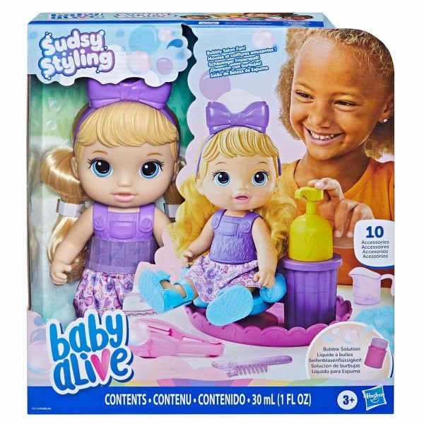 Baby Alive Köpüklü Saç Tasarımı Eğlencesi Oyuncak Bebek Seti F5112