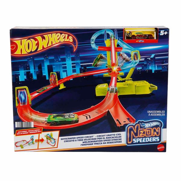 Hot Wheels Neon Yarışlar Çoklu Yarış Heyecanı Pist Seti HPC07 Oyuncak Seti