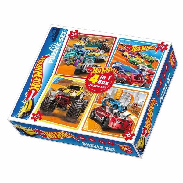 Hot Wheels 179 Parça Oyuncak Puzzle 4 in 1 HW1895