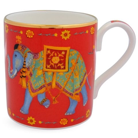 Ceremonial Indian Elephant - Red - Mug