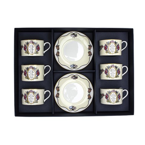 Vivat Regina - Ivory - Tea Cup & Saucer Set x 6