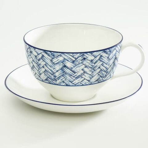 NC - Serengeti - Basket Weave Breakfast Cup & Saucer