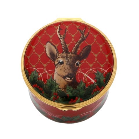 Antler Trellis & Stag Head - Musical Enamel Box - 'Rudolph'