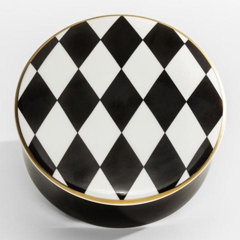 Parterre - Black - Gold - Round Trinket Box