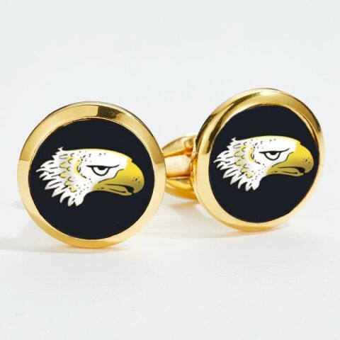 Eagle Head - Round - Gold - Cufflinks