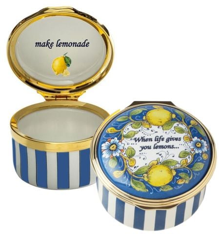 Halcyon Days When life gives you lemons Enamel Box