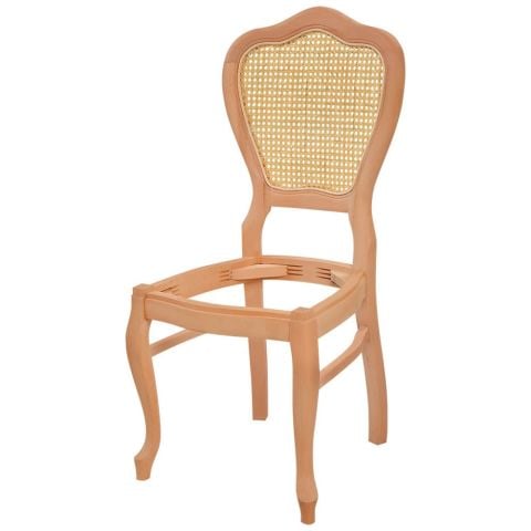 Masifart Scipio Klasik Lükens Hasırlı Sandalye Cilasız Ham