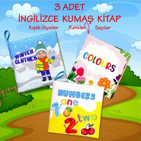 3 Kitap Tox İngilizce Kışlık Giysiler , Renkler ve Rakamlar Kumaş