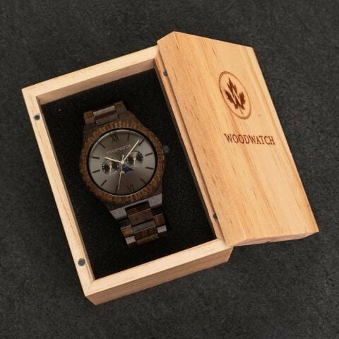 WoodWatch Lunar Eclipse Ahşap Kol Saati - 47mm