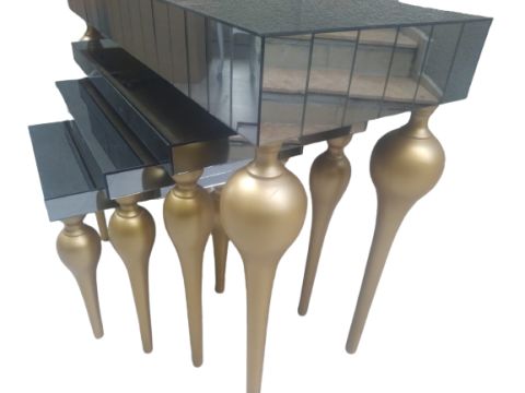 Dresuar-Zigon 13873 TOMBUL Model Kayın MDF tabla Parlak GOLD renk