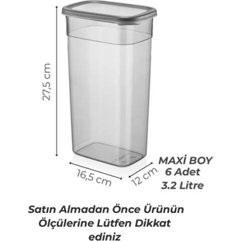 Kitchen Life 12 Adet Jumbo Boy Dikdörtgen Saklama Kabı Seti - 3200 ml Süper Set