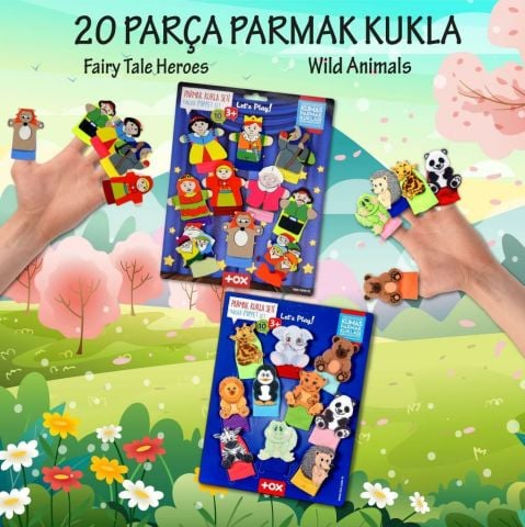 2 Set - 20 Parça Tox Masal Kahramanları ve Vahşi Hayvanlar Parmak